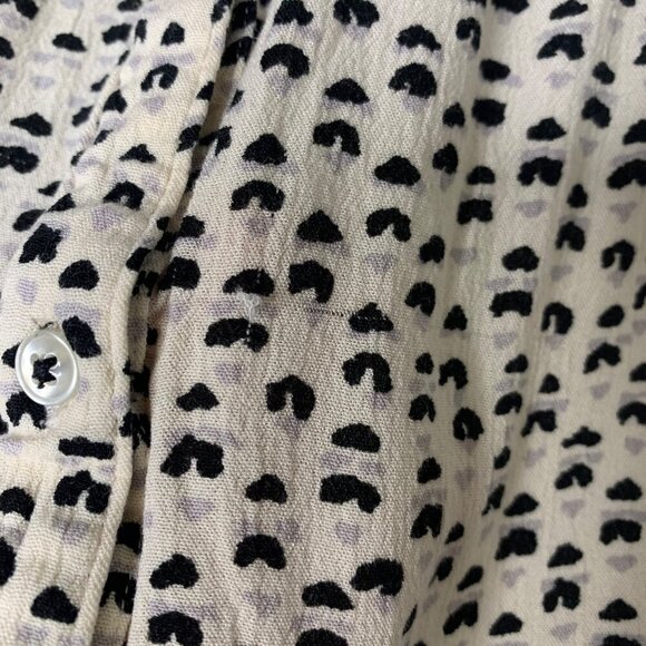 Anthropologie Vanessa Virginia Heart Print Top Women's Ladder Lace Tunic Size S - Picture 10 of 11